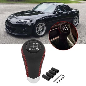 For Mazda RX-8 MX-5 Leather Manual 5 Speed Shifter Gear Stick Shift Lever Knob - Picture 1 of 17