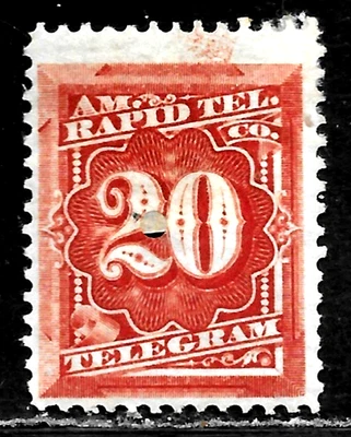 HICK GIRL-OLD USED U.S. AMERICAN RAPID TELEGRAPH STAMP            X5768 - Image 1 of 2