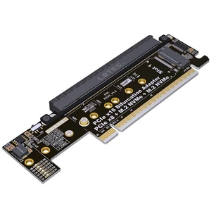 PCIe 5.0 x16 to x8x4x4 half height to full height split card NVMe SSD extension - Picture 1 of 14