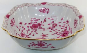 Meissen, Germany INDIAN Pink Flower, Square Scalloped Serving Bowl, 10 5/8" - Picture 1 of 9