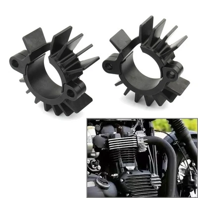 Exhaust Head Heat Sink Cooling Fin Clamps For Street Twin Scrambler Bobber T120 - Image 1 of 4