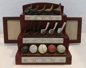DISPLAY Golf History Shelf Decor Development Of Wood, Iron, Ball 1420-1920 USED - Picture 1 of 11