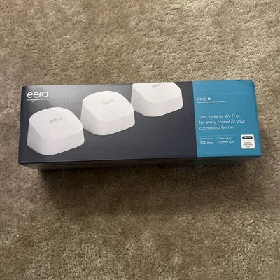 Amazon eero 6 mesh wifi system - Supports internet up to 500 Mbps SEALED NEW - Image 1 of 3