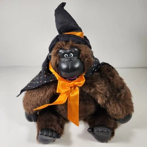 Rockin Halloween Singing Gorilla Plush w/Witch Hat & Cape-Tested & Works - Picture 1 of 9