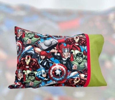 Toddler Pillowcase Avengers Theme with Matching Trims Brand New Handmade - Image 1 of 3