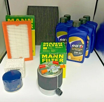 KIT TAGLIANDO NISSAN QASHQAI J10 5 LITRI ELF 5W30 4 FILTRI DAL 2007 1.5 DCI  - Immagine 1 di 3
