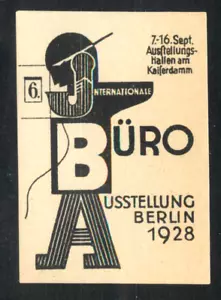 1928 Office Expo ~BERLÍN -ALEMANIA~ Espectacular sello póster BAUHAUS / MODERNISTA - Imagen 1 de 2
