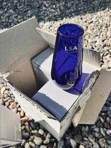LSA international Blue glass vase handmade. Box Of 4