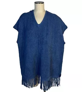 J. Jill Indigo Blue Fringe Sweater Spring Top Women’s XL 16/18 Cotton Blend - Picture 1 of 7