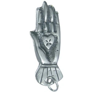 Ciondolo MILAGRO in argento sterling massiccio MANO CON CUORE (M-153) - Foto 1 di 2