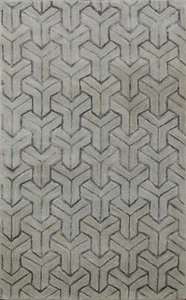 Hand-tufted Trellis Modern Area Rug Oriental Geometric Wool with Synthetic 4x6 - Picture 1 of 10