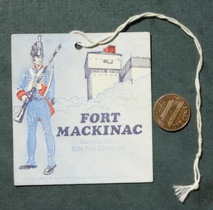 1966 Michigan Fort Mackinac Island State Park #'d Eintrittskartenschild SELTEN -- - Bild 1 von 1