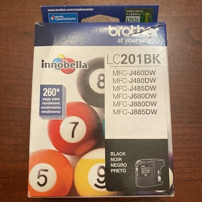 NEW Brother LC201Bk Genuine Black Ink Cartridge Innobella Expired 9/20 - Image 1 of 4