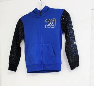 Jordan Little Boys Jumpman Air Speckle Fleece Full Zip Hoodie Racer Blue Sz 4 - Picture 1 of 1