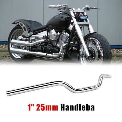 1" 25mm Chrome Motorcycle Drag Bar Handlebar Fit For Yamaha V Star XVS 650 1100 Foto 1 de 4