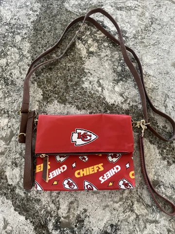 Kansas City Chiefs NFL Team Logo Printed Collection Foldover Purse Handbag Tote Cover