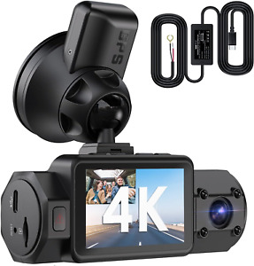 [ Bundle-2 Items:  N2S 4K GPS Dash Cam + 11.5Ft Hardwire Kit ] 4K Dash Cam with 