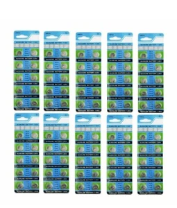 100 x AG13 LR44 SR44 L1154 357 A76 QUALITY ALKALINE BUTTON COIN CELLS BATTERIES - Picture 1 of 1