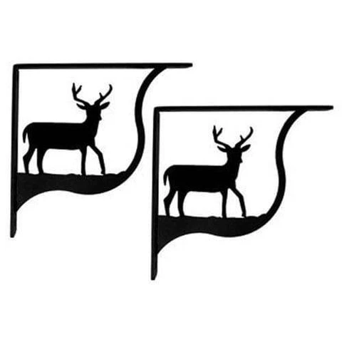 Wrought Iron Deer - Shelf Brackets Small (pair) 5.25" (Made in USA) Cover