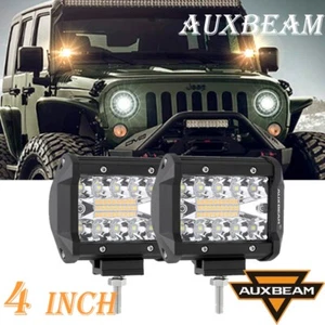 AUXBEAM 4'' LED Strobe Light Bar 6 Modes White&Amber LED Working Light For JEEP - Bild 1 von 10