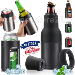 Beer Bottle Can Stubby Cooler w/Beer Opener Slim Can Cooler Beer Bottle Holder - Picture 1 of 31