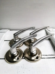 Pair of Vintage Solid Bronze Door Pull Handles Drawer Handles Furniture Decor. - Picture 1 of 10