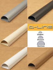 D-Line PVC Trunking Cable Management Hide Cover Dline Plastic 1 Meter Lengths