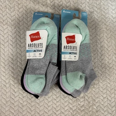 Women’s Hanes Absolute Active No Show Socks 8pr Size 5-9 Retail $28 - Image 1 of 4