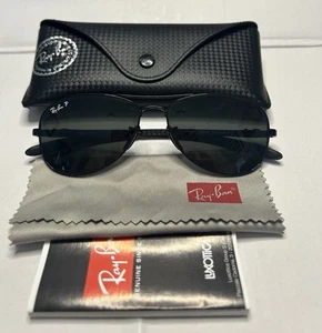 Ray-Ban Unisex Adult Sunglasses, Black/Black - RB8301 Polarised Carbon Fibre - Picture 1 of 10