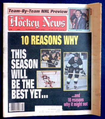 The Hockey News Oct. 14 1988, Gretzky, Lemieux, Burke, Hextall, LeClair, Modano - Image 1 of 4