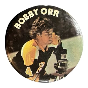 Rare Vintage 1970's Bobby Orr Boston Bruins NHL Hockey Player Button 3" Early - Picture 1 of 2