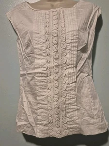 Lilly Pulitzer Bright White Sleeveless Top Women's Sz 2 100% Cotton  Classic... - Picture 1 of 5