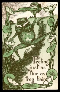 Postcard Feeling Just as Fine as Frog Hair POSTED 1912 - Picture 1 of 2