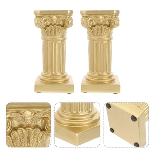 2 Stück Römische Säule Statuen Home Office Schreibtisch Dekorationen Harz Handwerk Ornament - Bild 1 von 12