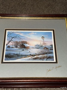 John C. Green - Dakota Heritage Winter Snow Litho - signiert in Goldfeder - Bild 1 von 4