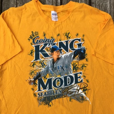 Vtg Seattle Mariners Shirt King Mode Felix Hernandez King's Court Size XL - Image 1 of 3