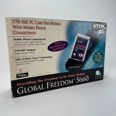TDK Systems Global Freedom 5660 V.90-56K PC Card Fax / Modem 56kbps - Open Box - Image 1 of 4
