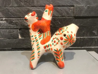 Sifflet ancien traditionnel zoomorphe cavalier - Photo 1/3