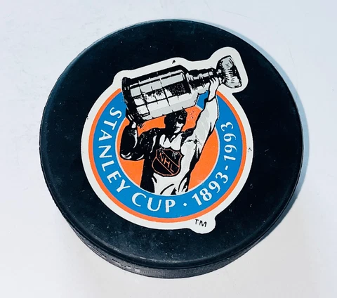 1893-1993 Stanley Cup Playoffs 100 Years NHL Official Game Puck Vintage Cover