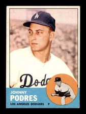 1963 Topps Johnny Podres #150 Set Break Los Angeles Dodgers