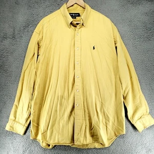 Ralph Lauren Herren XL Langarm Hemd Blaire Gelb Knopfleiste 100% Baumwolle - Bild 1 von 20