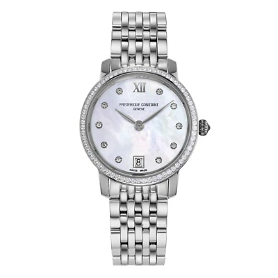 Frederique Constant Slimline Diamond SWISS Quartz Ladies Watch FC-220MPWD1SD26B - Image 1 of 4