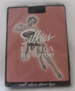 SILKIES ULTRA TLC SUPPORT SHEER TIGHTS : BARELY BLACK : LARGE - Picture 1 of 2