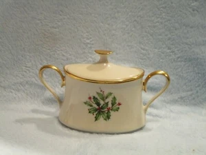Lenox Holiday Dimension Sugar Bowl with Lid, Two Handles - Picture 1 of 4