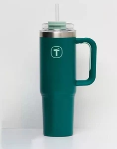 💚Tupperware Big T Thermal Straw Tumbler -Forest Green 1.1L +FREE STRAW TOPPER💚 - Picture 1 of 7