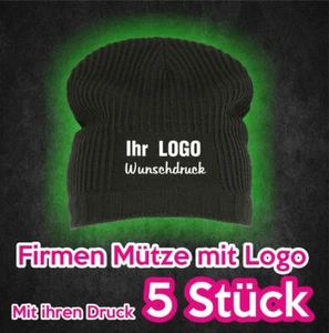 Winter Strickmütze 5 Stück mit Firmen Druck Logo Werbung Werbegeschenk  - Bild 1 von 2