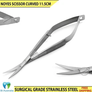Surgical Noyes Micro Scissors Spring Action Straight Curved Instruments Tools X2 - Bild 1 von 9