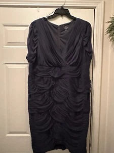 Adrianna Papell Übergröße gerafftes Kleid Größe 22W neu mit Etikett - blau 180,00 $ - Bild 1 von 7
