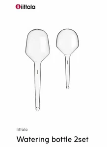 Iittala Glass Watering Bottle 2 pc set Great Housewarming Gift handy tool NEW - Picture 1 of 12