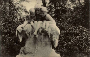 DÜSSELDORF am Rhein alte Ansichtskarte ca. ~1910 Blondatbrunnen Brunnen Anlage - Bild 1 von 2